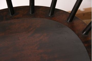 中古　松本民芸家具　#91型　落ち着きのある空間を演出するキャプテンチェア(アームチェア、板座チェア、椅子、ダイニングチェア)(R-049024)
