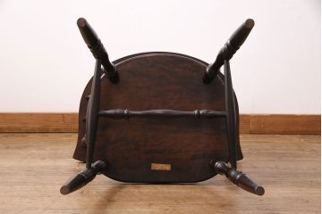 中古　松本民芸家具　#91型　落ち着きのある空間を演出するキャプテンチェア(アームチェア、板座チェア、椅子、ダイニングチェア)(R-049024)