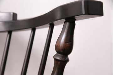 中古　松本民芸家具　#91型　落ち着きのある空間を演出するキャプテンチェア(アームチェア、板座チェア、椅子、ダイニングチェア)(R-049025)