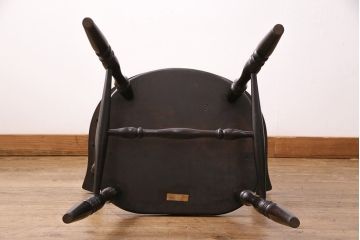 中古　松本民芸家具　#91型　落ち着きのある空間を演出するキャプテンチェア(アームチェア、板座チェア、椅子、ダイニングチェア)(R-049025)
