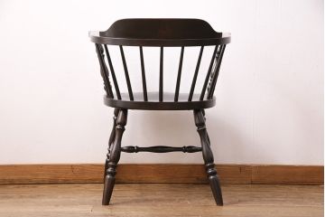 中古　松本民芸家具　#91型　落ち着きのある空間を演出するキャプテンチェア(アームチェア、板座チェア、椅子、ダイニングチェア)(R-049026)