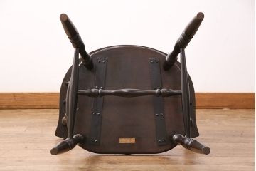 中古　松本民芸家具　#91型　落ち着きのある空間を演出するキャプテンチェア(アームチェア、板座チェア、椅子、ダイニングチェア)(R-049026)