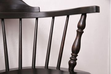 中古　松本民芸家具　#91型　落ち着きのある空間を演出するキャプテンチェア(アームチェア、板座チェア、椅子、ダイニングチェア)(R-049027)