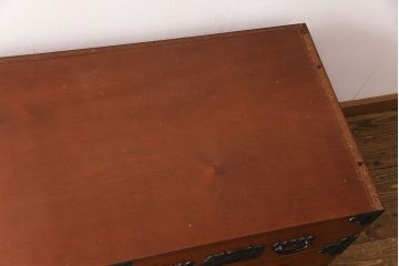 和製ビンテージ　民芸家具　ディスプレイ棚としてもおすすめ!赤みのある木肌が魅力の整理箪笥(収納タンス、ローボード、引き出し、チェスト、ヴィンテージ)(R-049033)