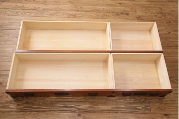 和製ビンテージ　民芸家具　ディスプレイ棚としてもおすすめ!赤みのある木肌が魅力の整理箪笥(収納タンス、ローボード、引き出し、チェスト、ヴィンテージ)(R-049033)