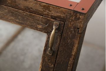 和製アンティーク　激レアデザイン!丸いフォルムがお洒落なガラスケース(飾り棚、ショーケース、陳列棚)(R-049035)