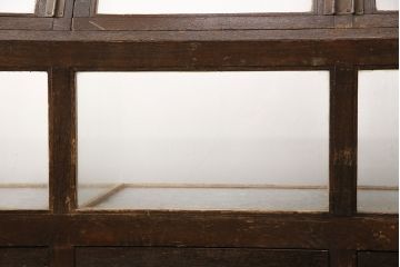 和製アンティーク　激レアデザイン!丸いフォルムがお洒落なガラスケース(飾り棚、ショーケース、陳列棚)(R-049035)