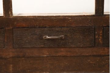 和製アンティーク　激レアデザイン!丸いフォルムがお洒落なガラスケース(飾り棚、ショーケース、陳列棚)(R-049035)