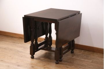 中古　松本民芸家具　M型　洗練されたデザインが魅力的なバタフライテーブル(エクステンションテーブル、バタフライ卓)(定価約20万円)(R-049037)