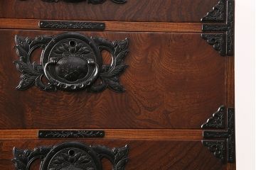 中古　岩谷堂箪笥　人気の縦型!スリムでお部屋に取り入れやすい立長箪笥(引き出し、ハイチェスト、整理タンス、和箪笥)(R-049038)