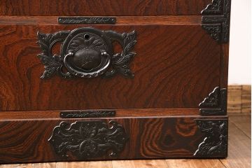 中古　岩谷堂箪笥　人気の縦型!スリムでお部屋に取り入れやすい立長箪笥(引き出し、ハイチェスト、整理タンス、和箪笥)(R-049038)