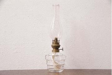 アンティーク雑貨　昭和初期　お洒落な空間づくりに活躍するレトロなオイルランプ(テーブルランプ、スタンドライト)(R-049047)