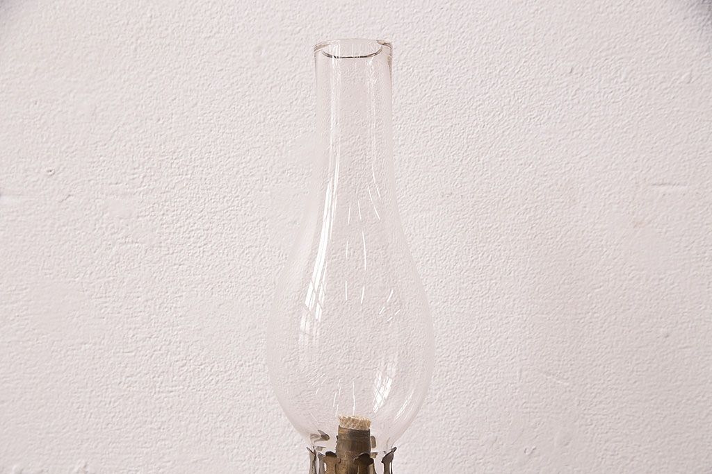 アンティーク雑貨　昭和初期　お洒落な空間づくりに活躍するレトロなオイルランプ(テーブルランプ、スタンドライト)(R-049047)