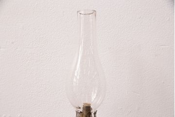 アンティーク雑貨　昭和初期　お洒落な空間づくりに活躍するレトロなオイルランプ(テーブルランプ、スタンドライト)(R-049047)