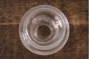 昭和レトロ　ダイヤガラスがお洒落な古いガラスの豆ランプ(オイルランプ、火屋、油壷)(R-049052)