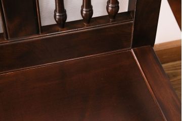 中古　美品　松本民芸家具　上品な佇まいが魅力のD型布張り椅子(ベンチ、ソファ、3人掛けソファ)(定価約55万円)(R-049057)