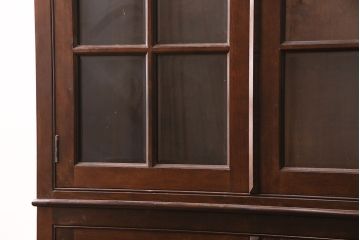 中古　松本民芸家具　洗練されたシックなデザインが魅力のE型書棚(ブックケース、本箱、飾り棚、キャビネット、収納棚)(定価約62万5千円)(R-049067)