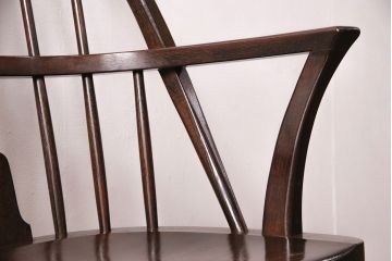 中古美品　松本民芸家具　洗練されたフォルムが上品なWB型アームチェア(定価約16万円)(椅子)(R-049076)