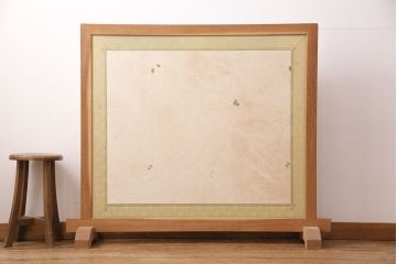 昭和初期　ケヤキ材　智恵子抄　上品な和の雰囲気を盛り上げる衝立(つい立て、パーテーション、間仕切り、茶道具)(R-049079)