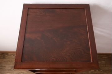 中古　極美品　国産　ケヤキ・杉材　造りの良さが素晴らしい手造り家具の飾り棚(陳列棚、引き出し)(R-049080)