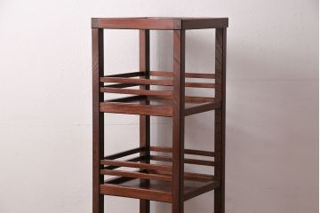 中古　極美品　国産　ケヤキ・杉材　造りの良さが素晴らしい手造り家具の飾り棚(陳列棚、引き出し)(R-049080)
