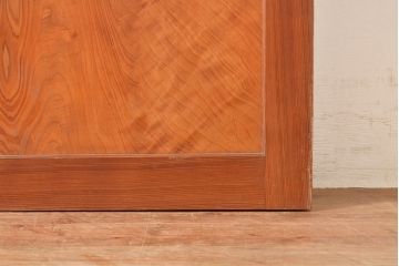 アンティーク建具　板部一枚板　芸術品のように美しい組子が目を惹く帯戸2枚セット(ガラス帯戸、組子帯戸、引き戸、建具)(R-049094)