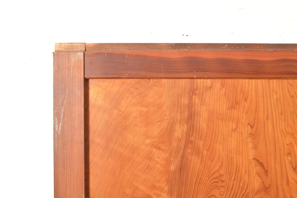 アンティーク建具　板部一枚板　芸術品のように美しい組子が目を惹く帯戸2枚セット(ガラス帯戸、組子帯戸、引き戸、建具)(R-049094)