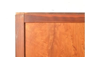 アンティーク建具　板部一枚板　芸術品のように美しい組子が目を惹く帯戸2枚セット(ガラス帯戸、組子帯戸、引き戸、建具)(R-049094)