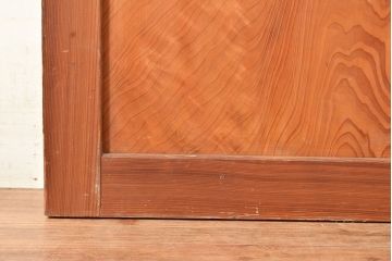 アンティーク建具　板部一枚板　芸術品のように美しい組子が目を惹く帯戸2枚セット(ガラス帯戸、組子帯戸、引き戸、建具)(R-049094)