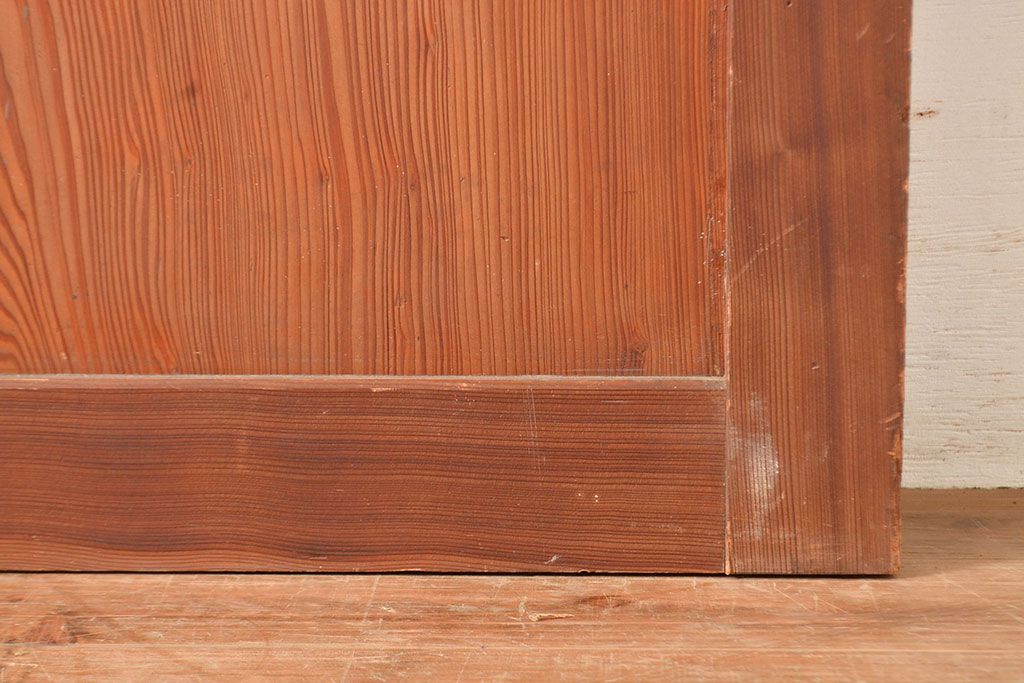 アンティーク建具　板部一枚板　芸術品のように美しい組子が目を惹く帯戸2枚セット(ガラス帯戸、組子帯戸、引き戸、建具)(R-049094)