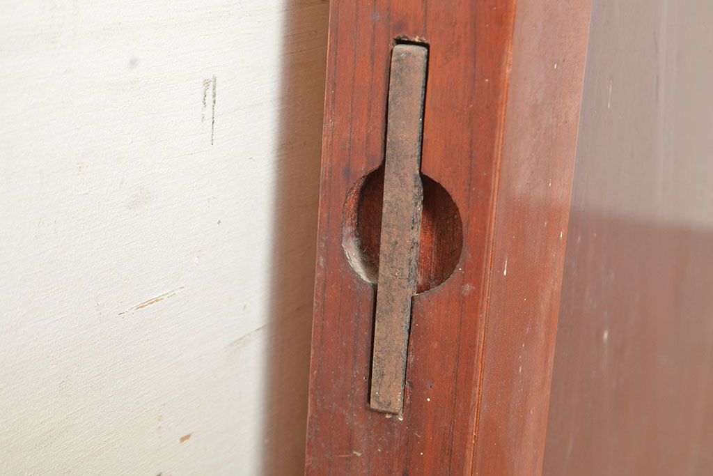 アンティーク建具　明治期　枠(欅材)　板(杉材)　漆塗りが上質な雰囲気を高める蔵戸1枚　(R-049095)