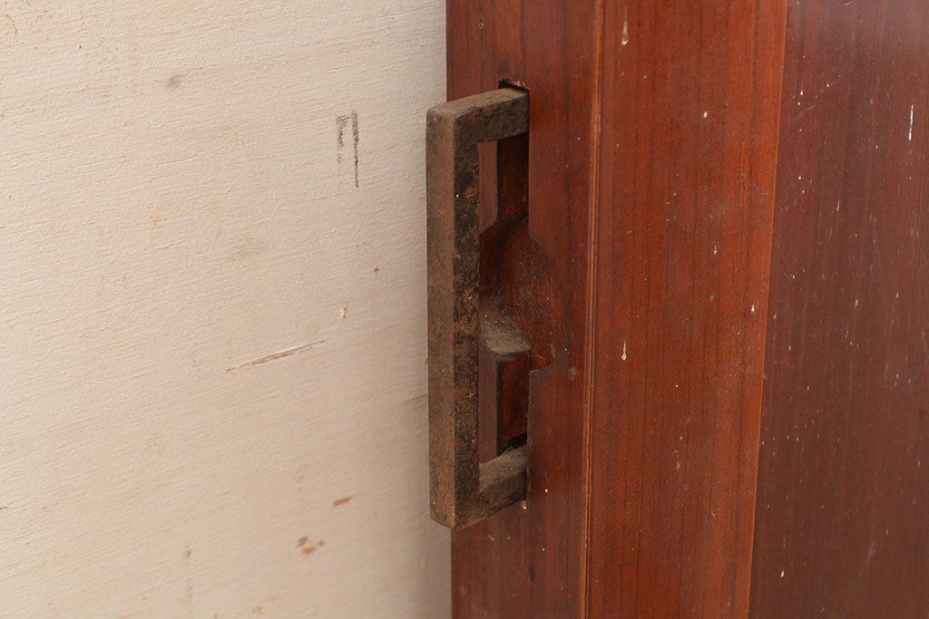 アンティーク建具　明治期　枠(欅材)　板(杉材)　漆塗りが上質な雰囲気を高める蔵戸1枚　(R-049095)