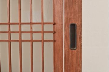 アンティーク建具　木の味わいが堪能できる帯戸4枚セット(ガラス帯戸、板戸、引き戸、建具)(R-049098)