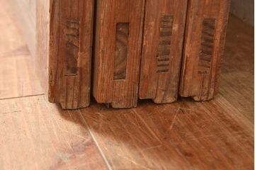 アンティーク建具　木の味わいが堪能できる帯戸4枚セット(ガラス帯戸、板戸、引き戸、建具)(R-049098)