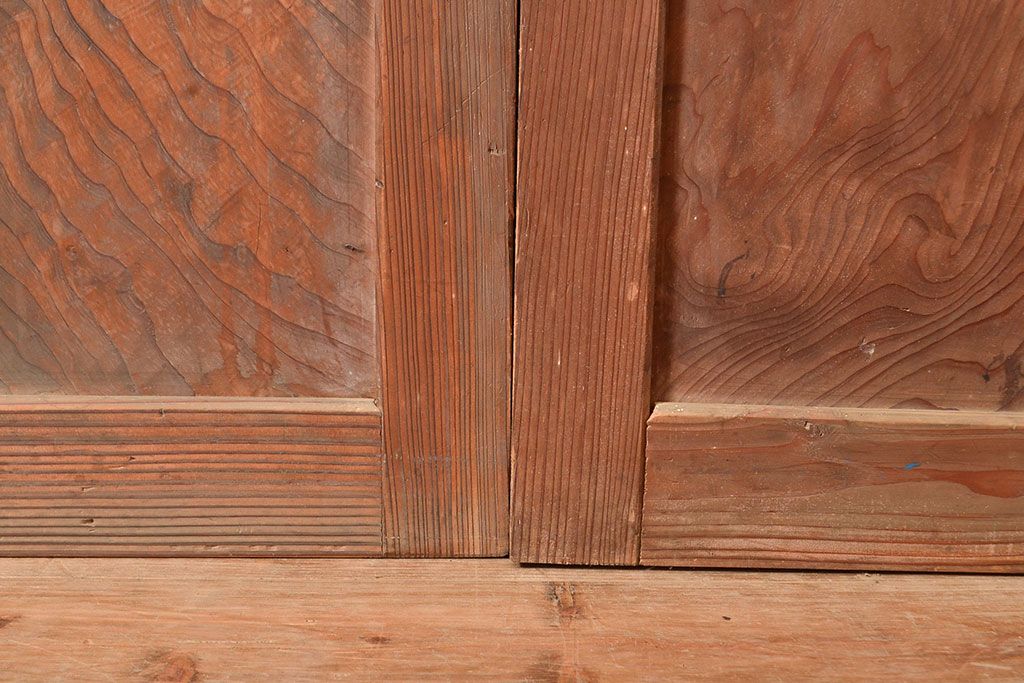 アンティーク建具　木の味わいが堪能できる帯戸4枚セット(ガラス帯戸、板戸、引き戸、建具)(R-049098)