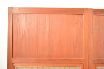 和製アンティーク　美しく繊細な組子細工が上品な印象を与える帯戸4枚セット(ガラス帯戸、建具、引き戸)(R-049099)