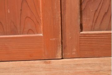 和製アンティーク　美しく繊細な組子細工が上品な印象を与える帯戸4枚セット(ガラス帯戸、建具、引き戸)(R-049099)