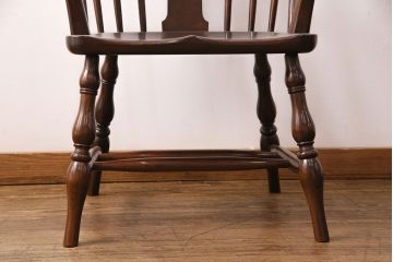 中古美品　松本民芸家具　洗練されたフォルムが上品なWB型アームチェア(定価約16万円)(椅子)(R-049100)