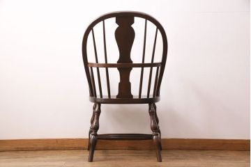 中古美品　松本民芸家具　洗練されたフォルムが上品なWB型アームチェア(定価約16万円)(椅子)(R-049100)