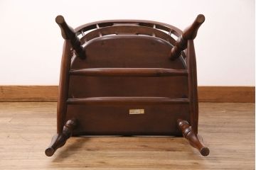 中古美品　松本民芸家具　洗練されたフォルムが上品なWB型アームチェア(定価約16万円)(椅子)(R-049100)