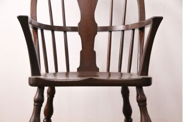 中古美品　松本民芸家具　洗練されたフォルムが上品なWB型アームチェア(定価約16万円)(椅子)(R-049101)