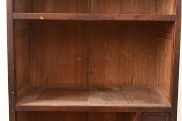 和製アンティーク　前面ケヤキ材　木瓜(もっこ)引手が和の趣きを感じさせる関東水屋箪笥(食器棚、カップボード、収納棚、キャビネット)(R-049103)