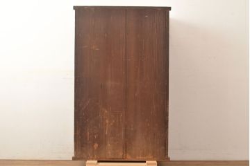 和製アンティーク　前面ケヤキ材　木瓜(もっこ)引手が和の趣きを感じさせる関東水屋箪笥(食器棚、カップボード、収納棚、キャビネット)(R-049103)