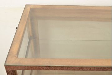 和製アンティーク　引き出し付き　ナラ材製のレトロなガラスケース(ショーケース、陳列棚、店舗什器)(R-049106)