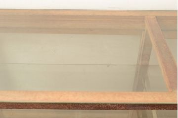 和製アンティーク　引き出し付き　ナラ材製のレトロなガラスケース(ショーケース、陳列棚、店舗什器)(R-049106)