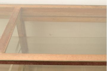 和製アンティーク　引き出し付き　ナラ材製のレトロなガラスケース(ショーケース、陳列棚、店舗什器)(R-049106)