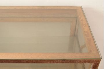 和製アンティーク　引き出し付き　ナラ材製のレトロなガラスケース(ショーケース、陳列棚、店舗什器)(R-049106)