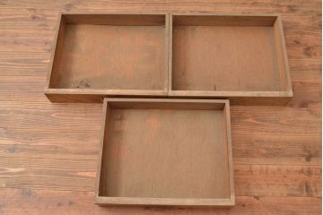 和製アンティーク　引き出し付き　ナラ材製のレトロなガラスケース(ショーケース、陳列棚、店舗什器)(R-049106)