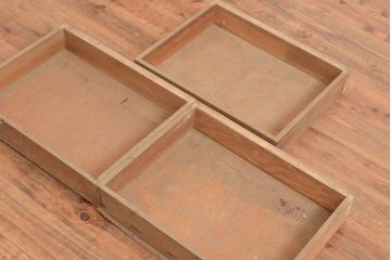 和製アンティーク　引き出し付き　ナラ材製のレトロなガラスケース(ショーケース、陳列棚、店舗什器)(R-049106)