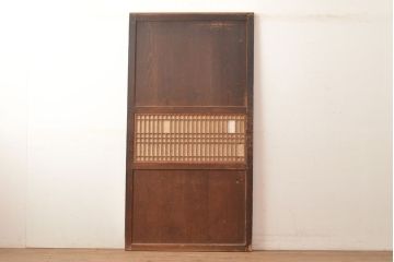 アンティーク建具　大正期　レトロな雰囲気を醸しだす格子帯戸1枚(引き戸、障子帯戸、建具)(R-049109)